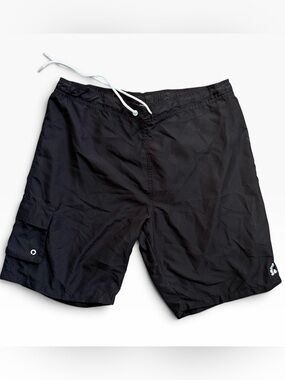 Disney Parks Swim Trunks Mens Large Black Pocket Drawstring Polyester
